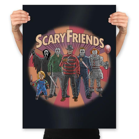 Scary Friends - Prints Posters RIPT Apparel 18x24 / Black