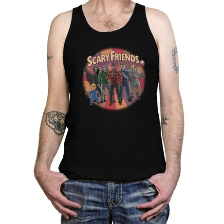 Scary Friends - Tanktop Tanktop RIPT Apparel X-Small / Black