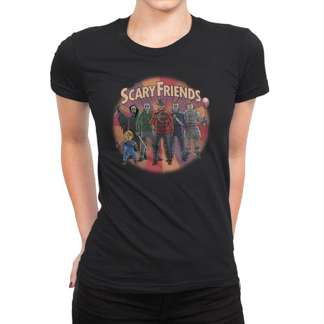 Scary Friends - Womens Premium T-Shirts RIPT Apparel Small / Black