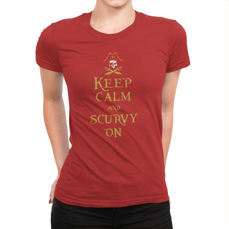 Scurvy On - Womens Premium T-Shirts RIPT Apparel Small / Red