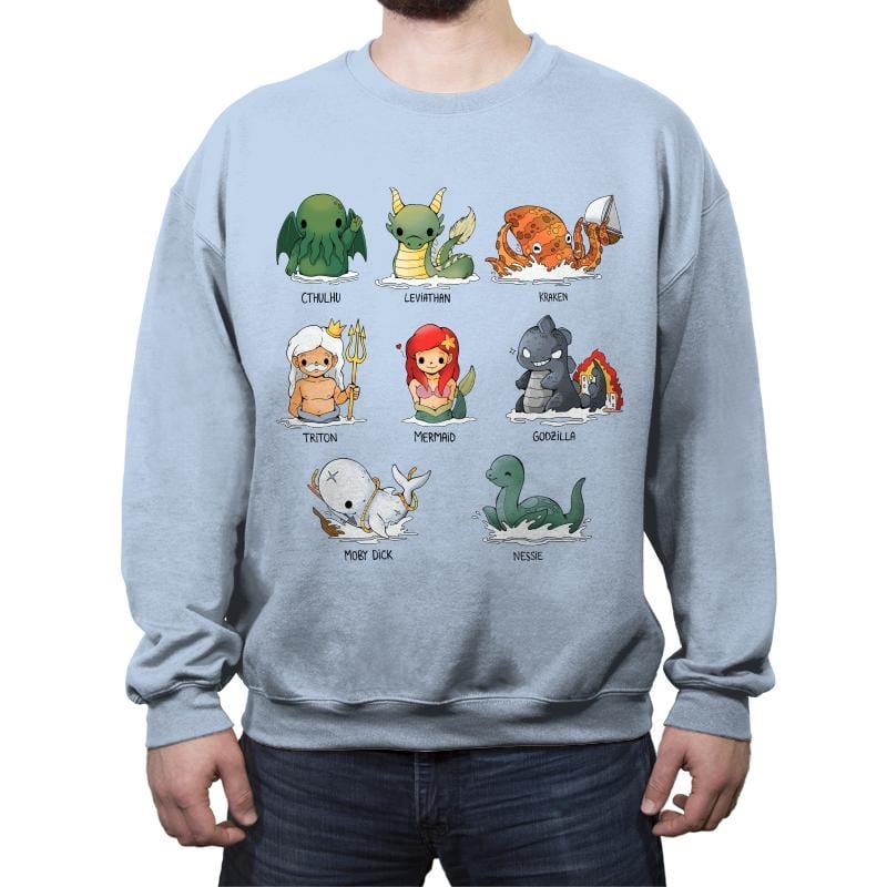 Sea Monsters - Crew Neck Sweatshirt Crew Neck Sweatshirt RIPT Apparel
