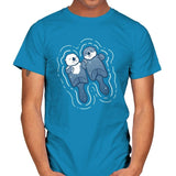 Sea Otters Holding Hands - Mens T-Shirts RIPT Apparel Small / Sapphire