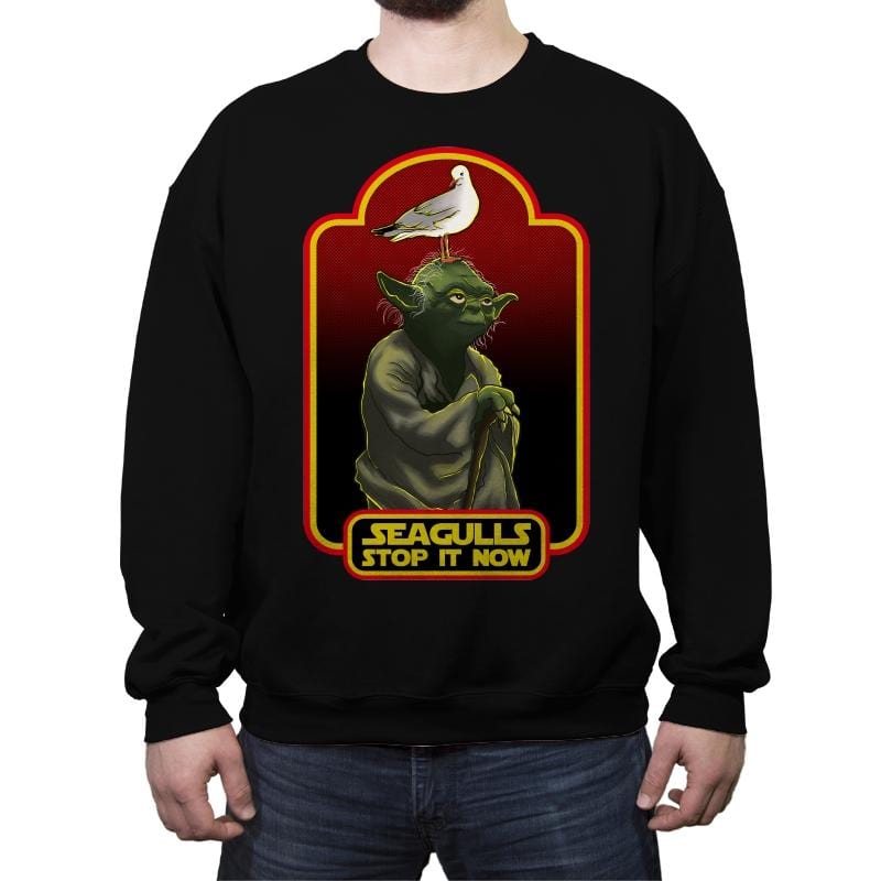 Seagulls Stop It Now - Crew Neck Sweatshirt Crew Neck Sweatshirt RIPT Apparel Small / Black