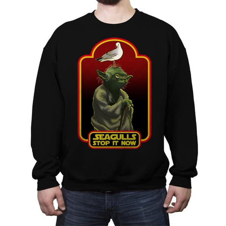 Seagulls Stop It Now - Crew Neck Sweatshirt Crew Neck Sweatshirt RIPT Apparel Small / Black