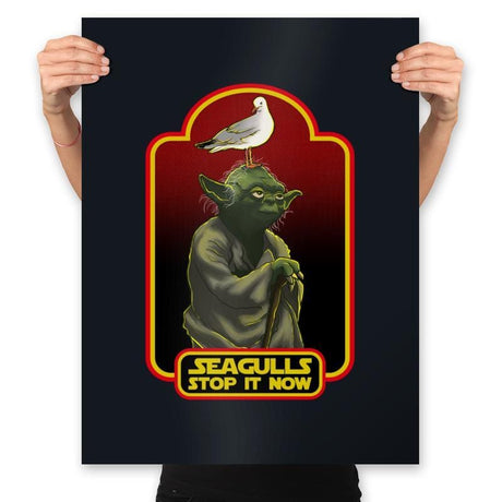 Seagulls Stop It Now - Prints Posters RIPT Apparel 18x24 / Black