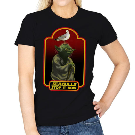 Seagulls Stop It Now - Womens T-Shirts RIPT Apparel Small / Black
