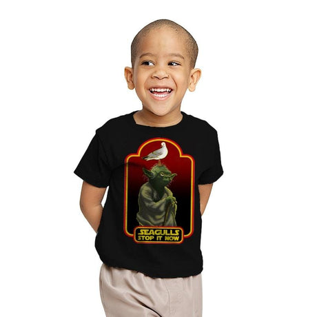 Seagulls Stop It Now - Youth T-Shirts RIPT Apparel X-small / Black