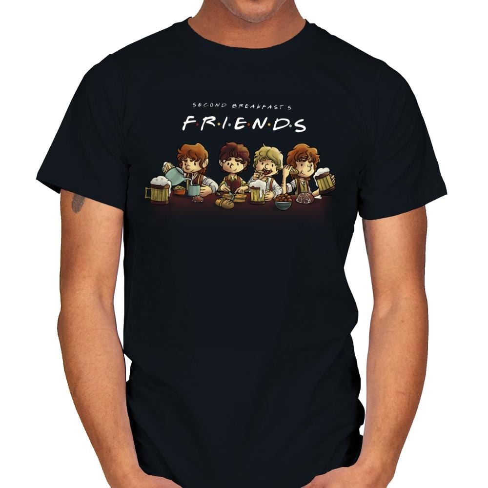 Second Breakfast's Friends - Mens T-Shirts RIPT Apparel Small / Black