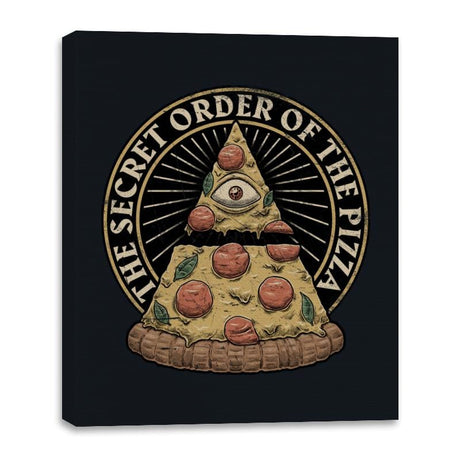 Secret Order of the Pizza - Illuminati Food - Canvas Wraps Canvas Wraps RIPT Apparel 16x20 / Black