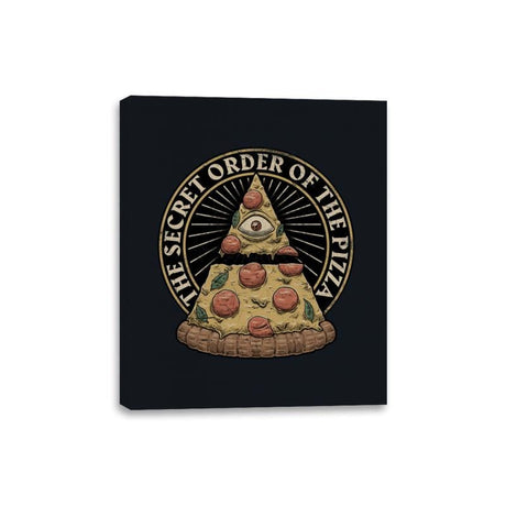 Secret Order of the Pizza - Illuminati Food - Canvas Wraps Canvas Wraps RIPT Apparel 8x10 / Black
