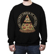 Secret Order of the Pizza - Illuminati Food - Crew Neck Sweatshirt Crew Neck Sweatshirt RIPT Apparel Small / Black