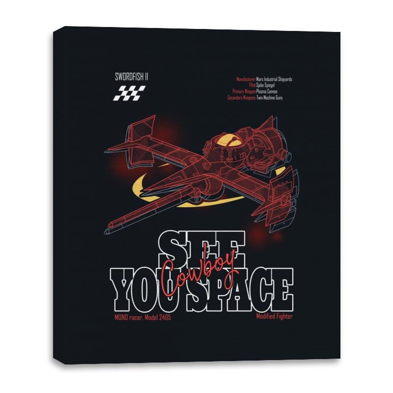 See you Space Cowboy - Canvas Wraps Canvas Wraps RIPT Apparel 16x20 / Black