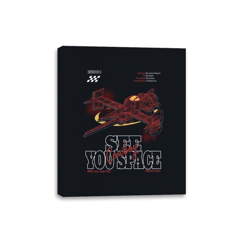See you Space Cowboy - Canvas Wraps Canvas Wraps RIPT Apparel 8x10 / Black