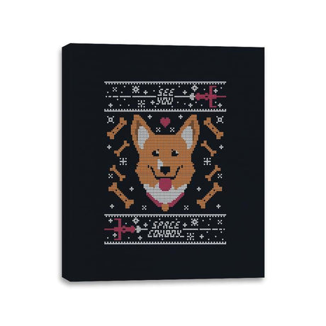 See you space cowdog... - Ugly Holiday - Canvas Wraps Canvas Wraps RIPT Apparel 11x14 / Black