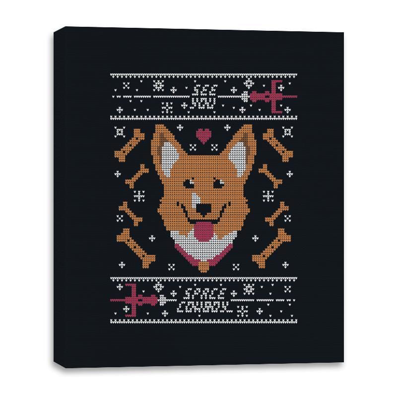 See you space cowdog... - Ugly Holiday - Canvas Wraps Canvas Wraps RIPT Apparel 16x20 / Black