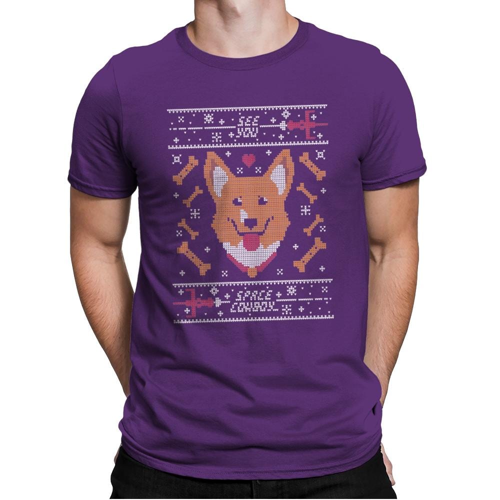 See you space cowdog... - Ugly Holiday - Mens Premium T-Shirts RIPT Apparel Small / Purple Rush
