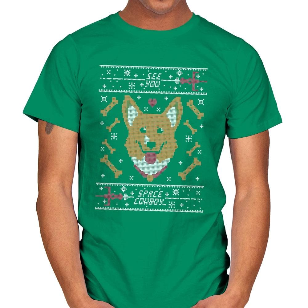 See you space cowdog... - Ugly Holiday - Mens T-Shirts RIPT Apparel Small / Kelly Green