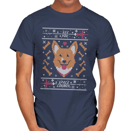 See you space cowdog... - Ugly Holiday - Mens T-Shirts RIPT Apparel Small / Navy