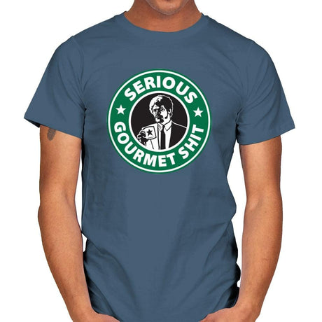 Serious Gourmet Coffee - Best Seller - Mens T-Shirts RIPT Apparel Small / Indigo Blue