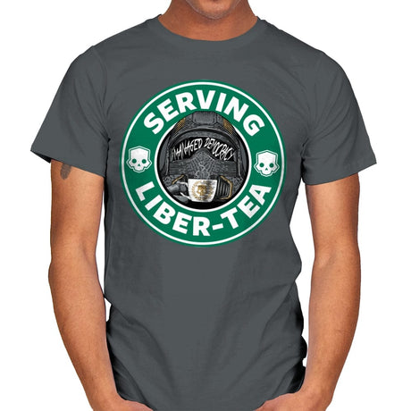 Serving Liber Tea - Mens T-Shirts RIPT Apparel Small / Charcoal