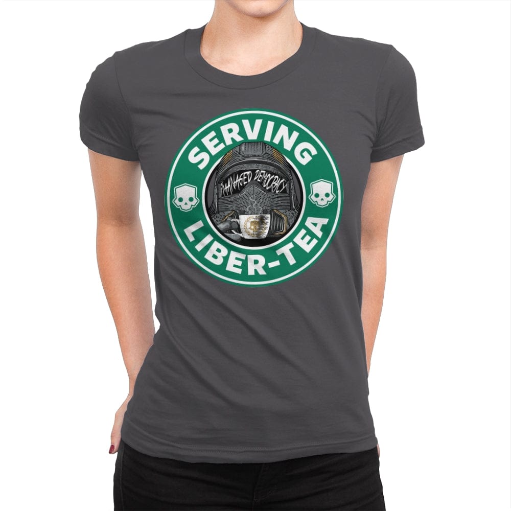 Serving Liber Tea - Womens Premium T-Shirts RIPT Apparel Small / Heavy Metal