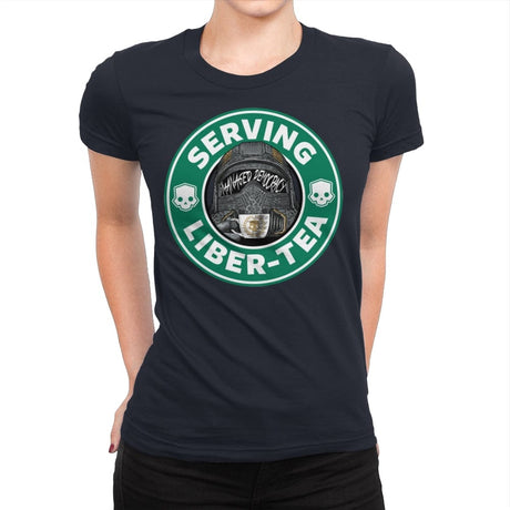 Serving Liber Tea - Womens Premium T-Shirts RIPT Apparel Small / Midnight Navy