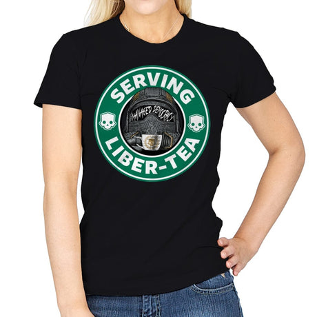 Serving Liber Tea - Womens T-Shirts RIPT Apparel Small / Black