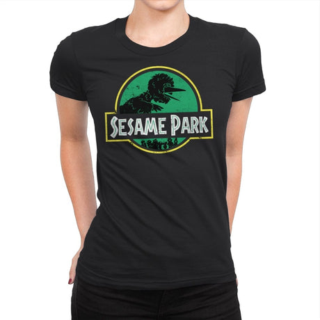 Sesame Park - Womens Premium T-Shirts RIPT Apparel Small / Black