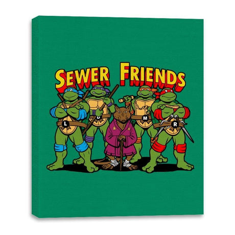 Sewer Friends - Canvas Wraps Canvas Wraps RIPT Apparel 16x20 / Kelly Green