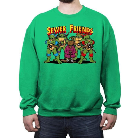 Sewer Friends - Crew Neck Sweatshirt Crew Neck Sweatshirt RIPT Apparel Small / Irish Green