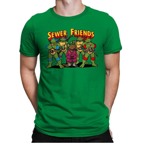 Sewer Friends - Mens Premium T-Shirts RIPT Apparel Small / Kelly Green