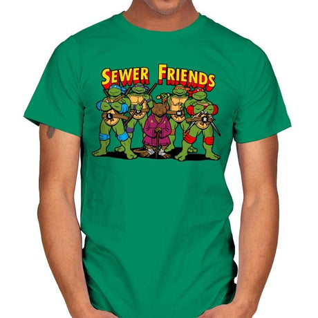 Sewer Friends - Mens T-Shirts RIPT Apparel Small / Kelly Green