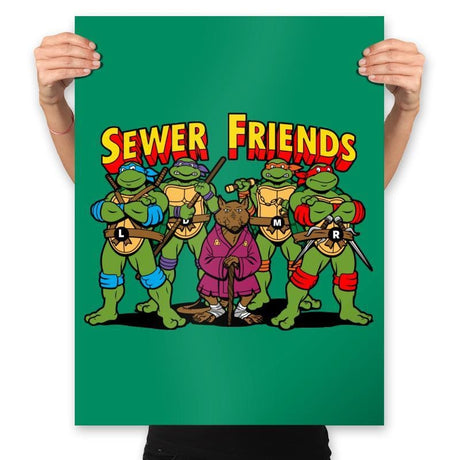 Sewer Friends - Prints Posters RIPT Apparel 18x24 / Kelly Green