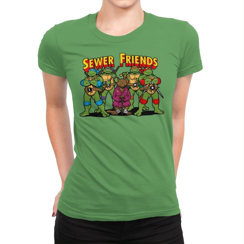 Sewer Friends - Womens Premium T-Shirts RIPT Apparel Small / Kelly Green