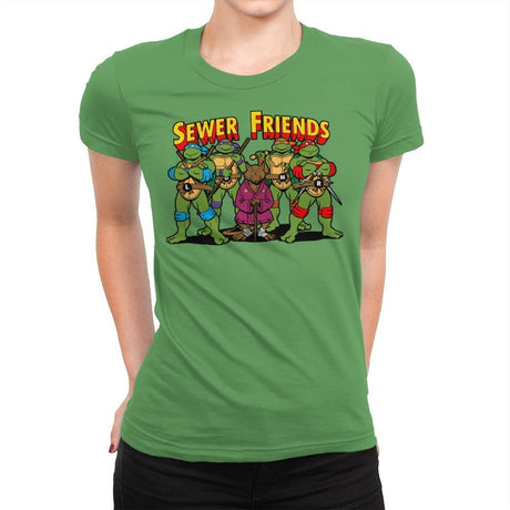 Sewer Friends - Womens Premium T-Shirts RIPT Apparel Small / Kelly Green
