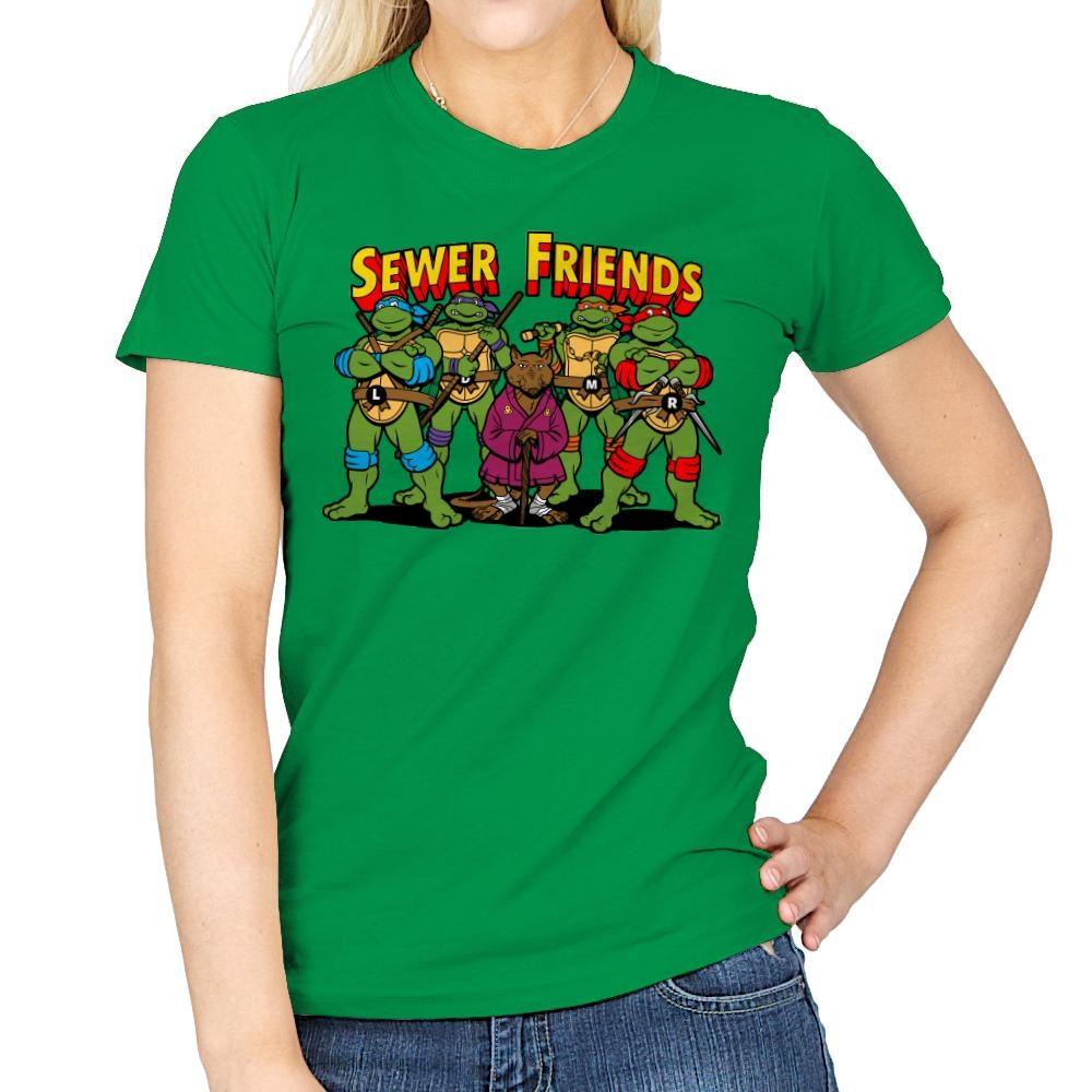 Sewer Friends - Womens T-Shirts RIPT Apparel Small / Irish Green