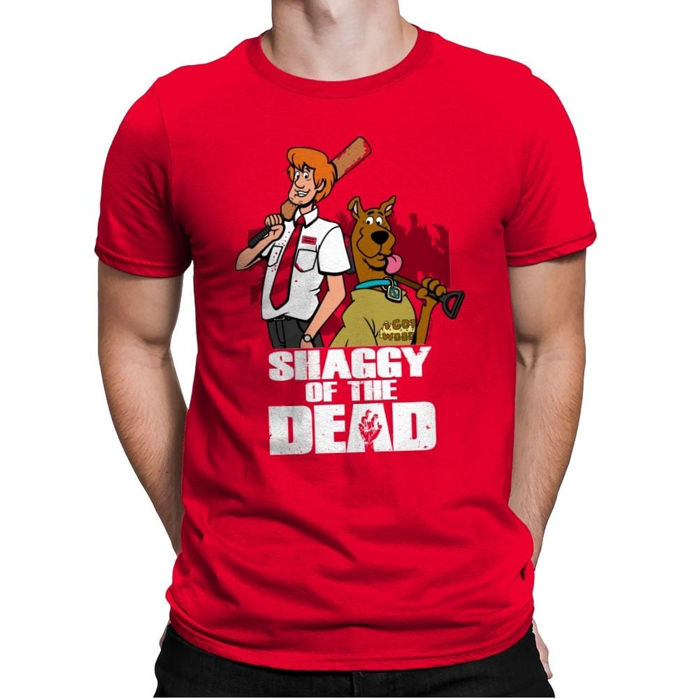 Shaggy of the Dead - Mens Premium T-Shirts RIPT Apparel Small / Red