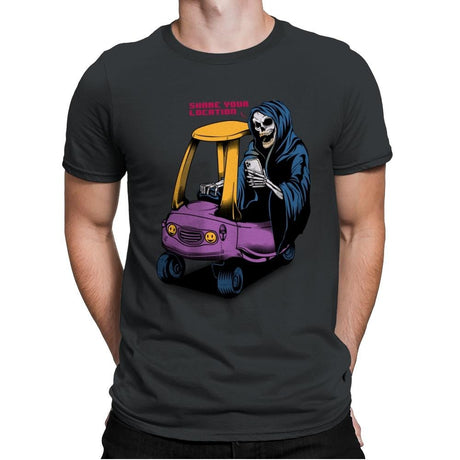 Share Your Location - Mens Premium T-Shirts RIPT Apparel Small / Heavy Metal