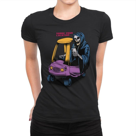 Share Your Location - Womens Premium T-Shirts RIPT Apparel Small / Black