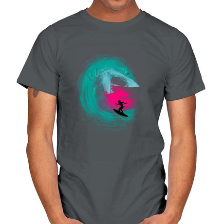 Shark Attack - Back to Nature - Mens T-Shirts RIPT Apparel Small / Charcoal
