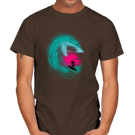 Shark Attack - Back to Nature - Mens T-Shirts RIPT Apparel Small / Dark Chocolate