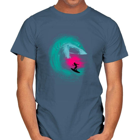 Shark Attack - Back to Nature - Mens T-Shirts RIPT Apparel Small / Indigo Blue