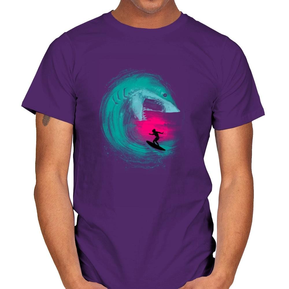 Shark Attack - Back to Nature - Mens T-Shirts RIPT Apparel Small / Purple