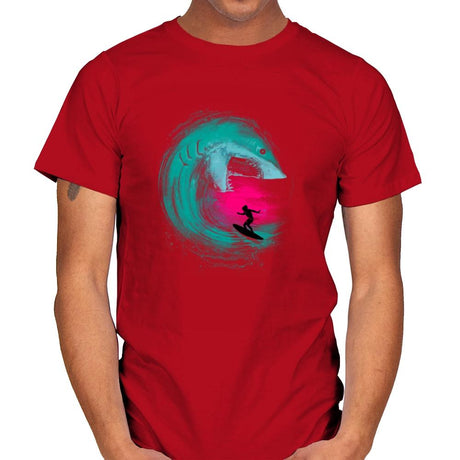 Shark Attack - Back to Nature - Mens T-Shirts RIPT Apparel Small / Red