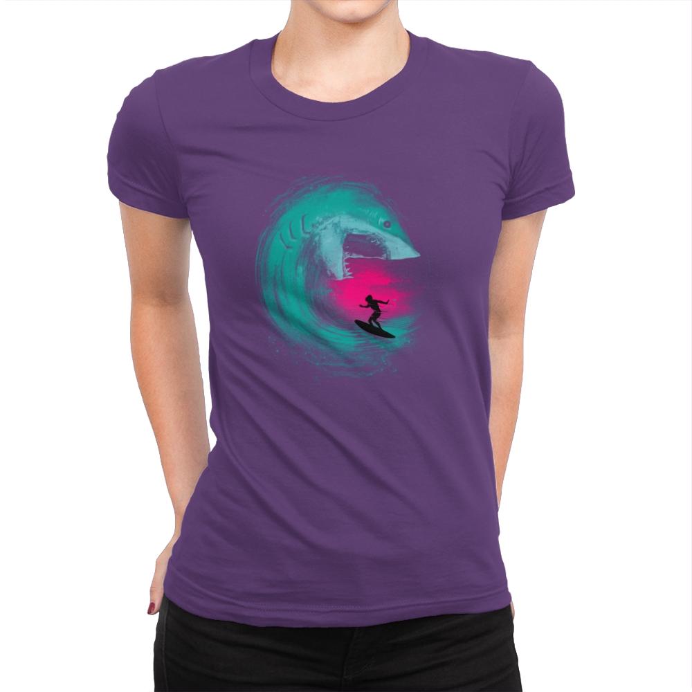 Shark Attack - Back to Nature - Womens Premium T-Shirts RIPT Apparel Small / Purple Rush