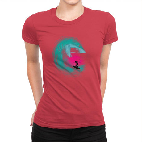 Shark Attack - Back to Nature - Womens Premium T-Shirts RIPT Apparel Small / Red