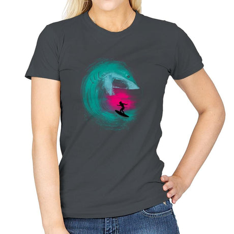 Shark Attack - Back to Nature - Womens T-Shirts RIPT Apparel Small / Charcoal