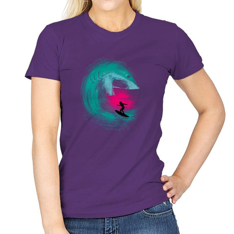 Shark Attack - Back to Nature - Womens T-Shirts RIPT Apparel Small / Purple