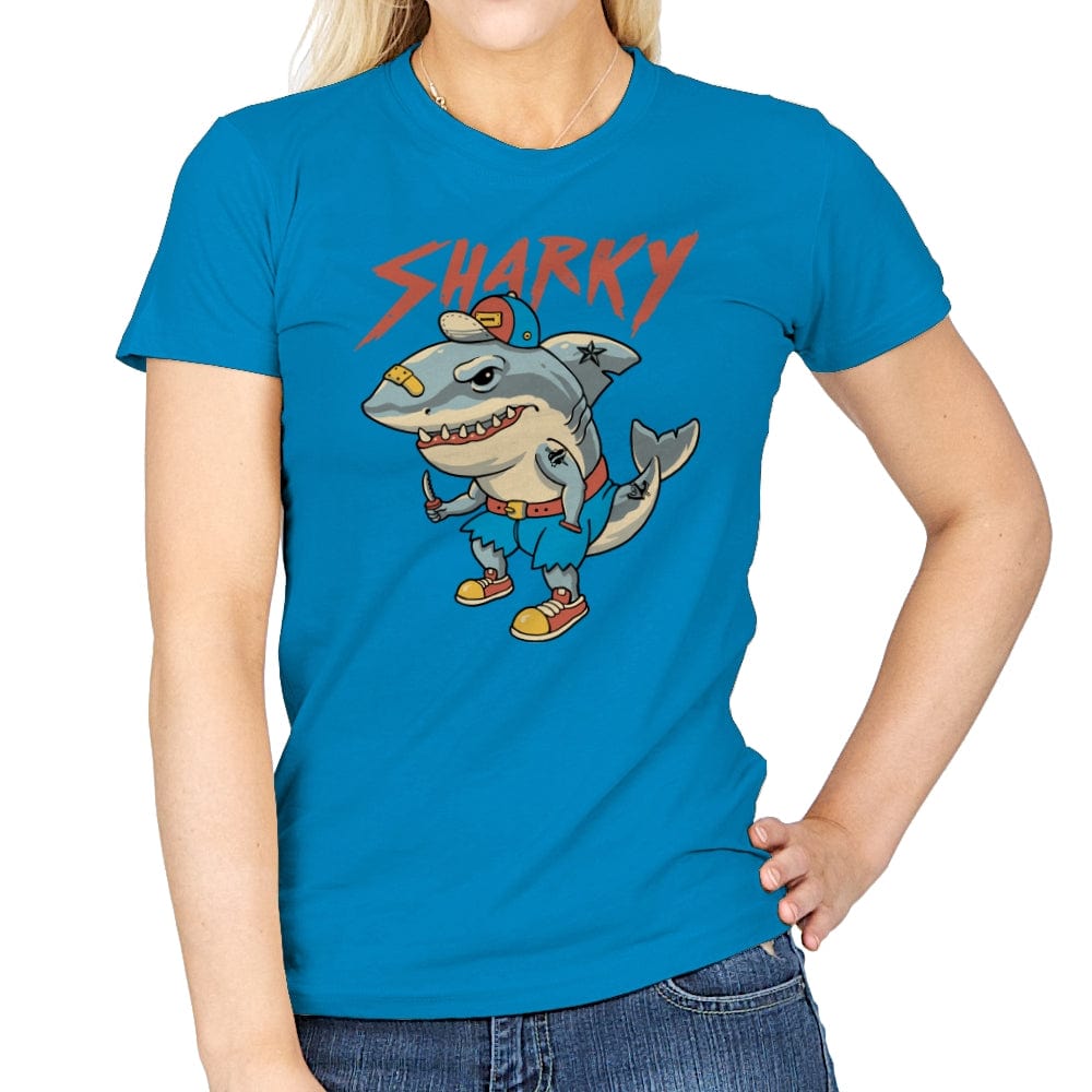 Sharky Boy - Womens T-Shirts RIPT Apparel Small / Sapphire