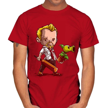 Shaun vs Zombies - Art Attack - Mens T-Shirts RIPT Apparel Small / Red